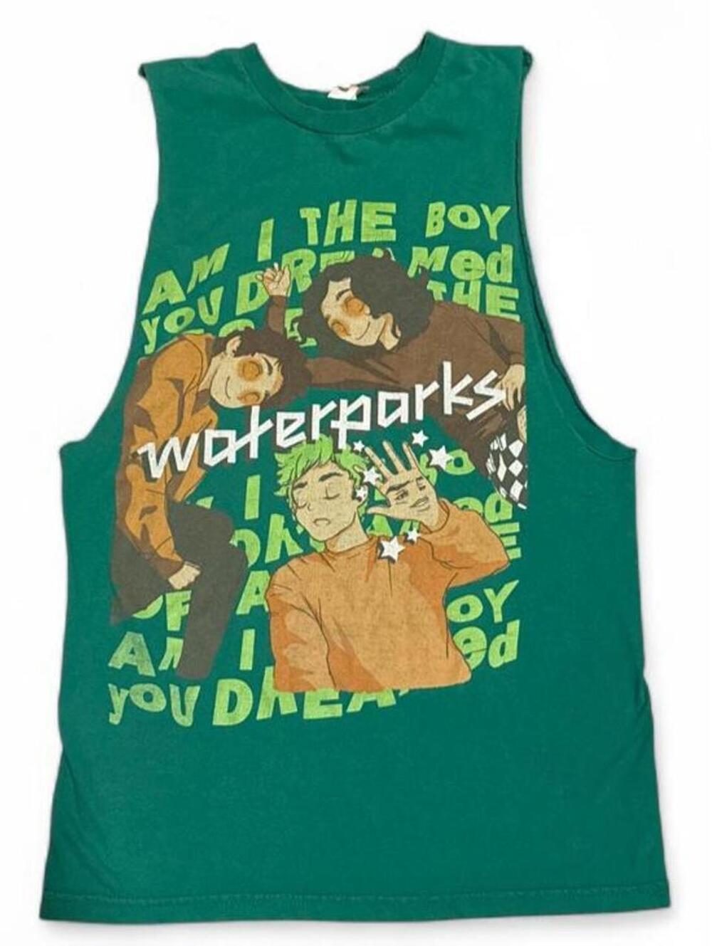 Bay Island Green Waterparks Band Tee Sleeveless Men's T-Shirt Size M